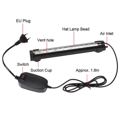 GlowWave LED Bubble Strip – Waterproof Aquarium Light with Mesmerizing Colors